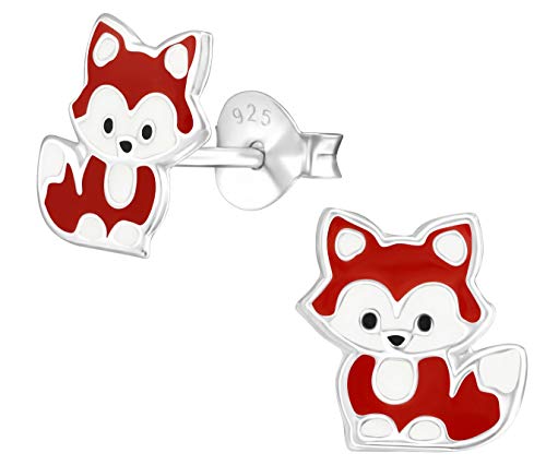 Tiwoca® Jewellery Kinder Ohrstecker Fuchs Echt Silber 925 nickelfrei inklusive hochwertigem Tiwoca Jewellery Schmucketui und gratis Schmuckpoliertuch (Style 2) von Tiwoca