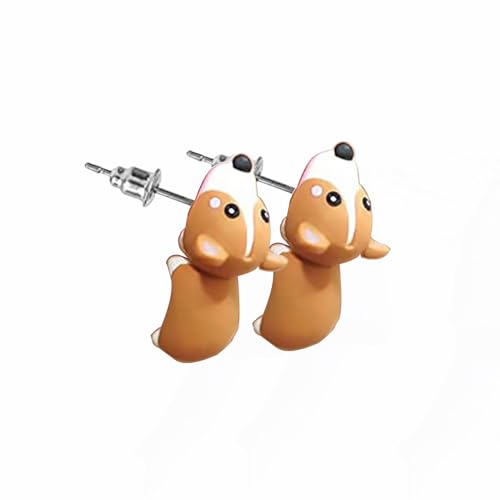 Tixiyu Niedliche Tierbiss-Ohrringe Mode – 3D Kawaii Dinosaurier Biss Ohrringe – 3D Tier Ton Ohrringe Einfache Handarbeit Polymer Tier Ohrstecker Mädchen Frauen Party Urlaub von Tixiyu