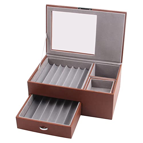 Tixqeaif 1 STÜCKE Luxuriöses 2-Lagiges PU-Federmäppchen Transparentes Schreibwarenetui Pen-Collection A von Tixqeaif
