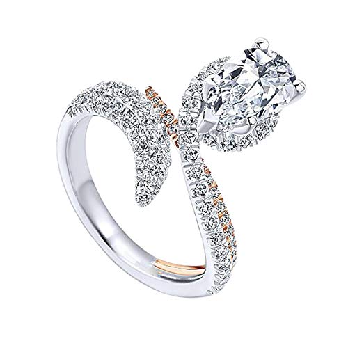 Tixqeaif Luxus Weiß Braut Hochzeit Ring Set Schmuck Finger Inlay Hochzeit Ringe Für Frauen Schmuck Engagement Hochzeit No: 8 von Tixqeaif