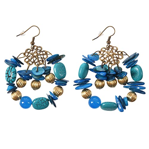 Tixqeaif Neue Design Mode Sommer Stil Charme Vintage BöHmischen Perlen Ohrringe Schmuck für Frauen Blau von Tixqeaif