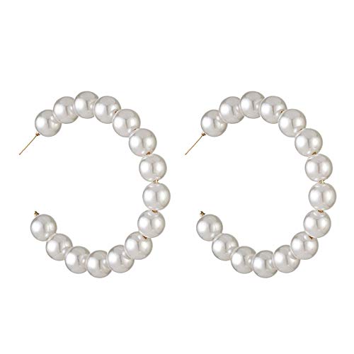 Tixqeaif Neue Große Kreis Runde Tropfen Ohrringe Für Frauen Simulierte Perlen Ohrring Art- Und Schmuck Sachen E548015 Perlen von Tixqeaif
