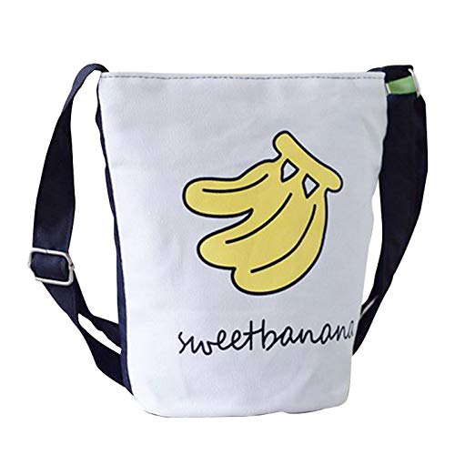 Tixqeaif Schule Maedchen Segeltuch Schultertasche Junge Tier Bananen Drucke Schultertasche & Umhaengetasche Handtaschen - Banane von Tixqeaif