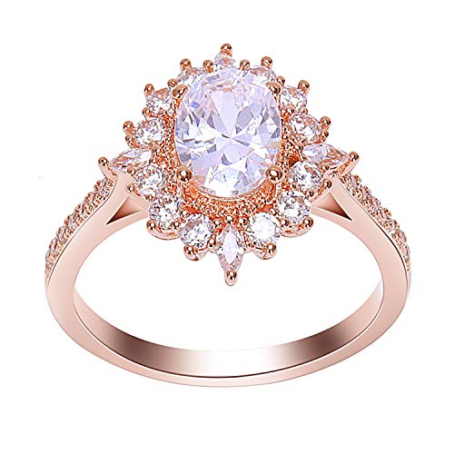Tixqeaif Vintage Kristall Ringe für Frauen Zauberspiegel Retro Ringe mit Gold Fingerring Weibliche Hochzeit Schmuck R3-7 von Tixqeaif