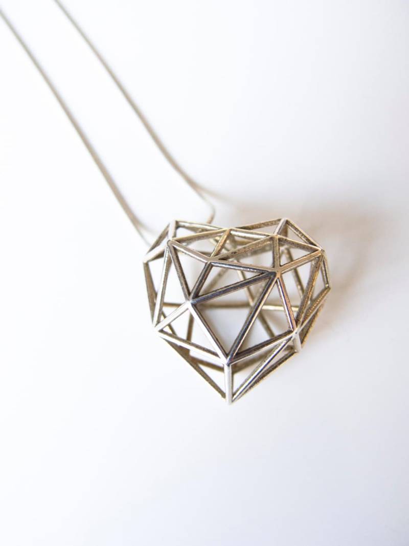 Silber 3D Gedruckten Herzhalskette Silber 3D Gedruckten Herzhalskette von TjielpDesign