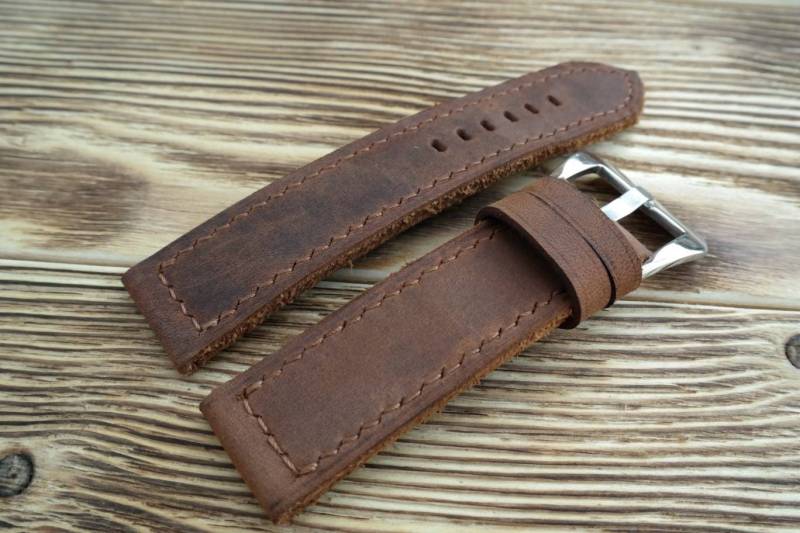 Handgefertigtes Uhrenarmband Aus Braunem Leder Panerai-stil, 20-26 Mm Handgefertigtes Uhrenarmband Aus Braunem Leder Panerai-stil, 20-26 Mm von TkachenkoWatchStrap