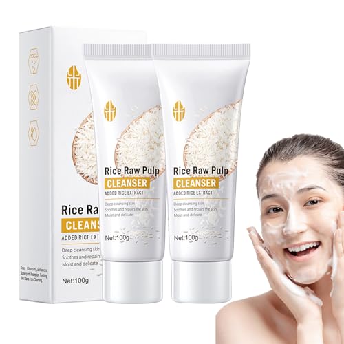 Tkekruh 2PC Cleansing Milk Face 100g, Face Cleansing, Deep Cleansing, Soothing Cleansing, Exfoliating, Gentle Makeup Remover, Ohne Reizungen, Smooth Skin, Moisture Care for Daily Facial Cleansing von Tkekruh