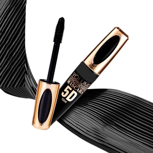 Tkekruh 5D Silk Fiber Mascara Waterproof with Eyelash Comb Set,Vollere Wimpern, Den ganzen Tag lang haltbar,für den perfekten Lidstrich und unwiderstehliches Augen Make-up von Tkekruh