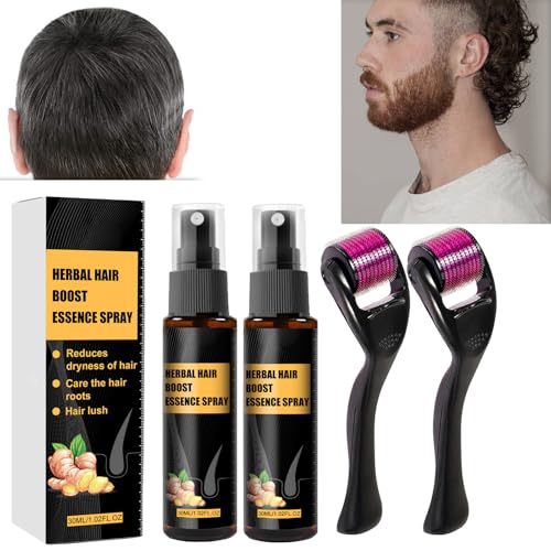 Tkekruh Advanced Regrowth Treatment Kit 30ml 2PCS, Hair Growth Essence Haarwachstum Spray, Hair Regrowth Roller und Essence Set, Haar Wachstum Serum, Anti Haarausfall, Haar Serum Advanced Regrowth von Tkekruh