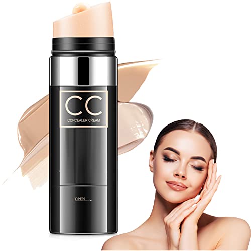 Tkekruh CC Creme,Abdeckstift,BB Creme Foundation Make up Flüssige Grundierung,Feuchtigkeitsspendend,Concealer für alle Haut Make-up, Primer Langlebig, Perfekte Abdeckung von Tkekruh