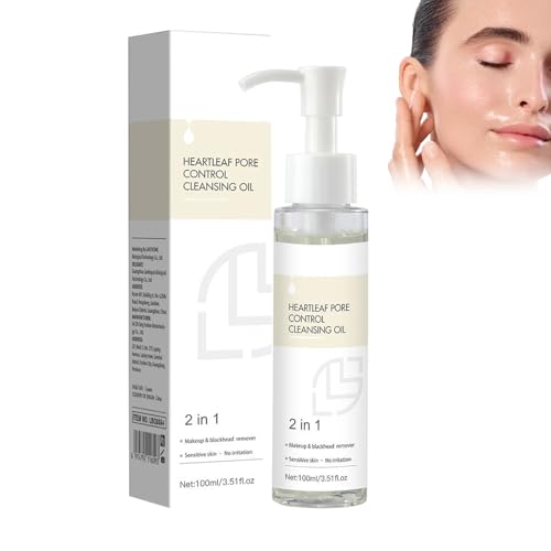 Tkekruh Cleansing Oil for Face 100ml, Makeup Remover, Care Oil for Daily Facial Cleansing, Moisture Deep Cleansing Oil, Makeup Blackhead Remover Oil, Deep Cleansing Oil, Exfoliating, Skin Cleanser von Tkekruh