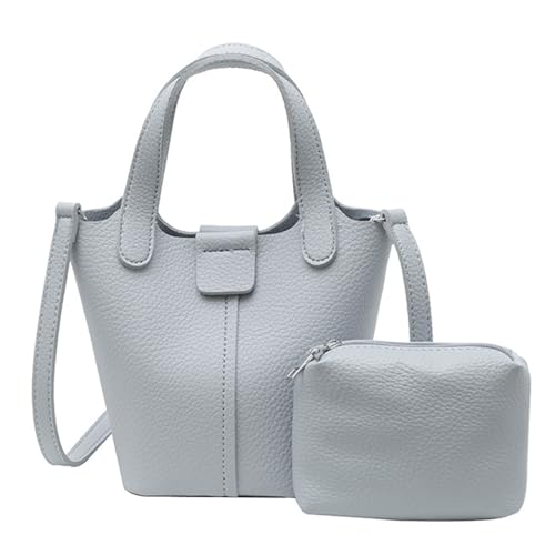 All-Matching Crossbody-Tasche für Damen, einfache Schultertasche, modische Handtasche, einfarbig, Eimer, für den täglichen Gebrauch, blau, One Size von Tkidplw