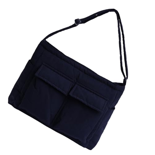 Freundliche, wiederverwendbare solide Tasche, großes Fassungsvermögen, lässige Tragetasche mit praktischer Canvas-Schulter für den täglichen Gebrauch, geräumige Umhängetasche, D, One Size von Tkidplw