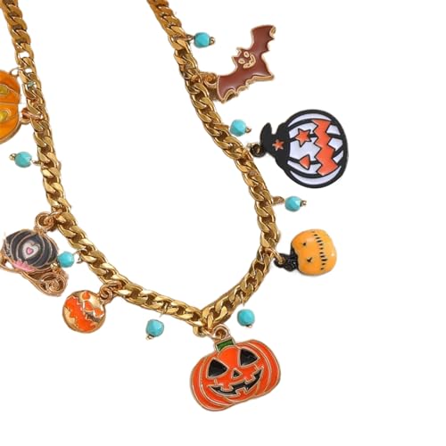 Tkidplw Halloween-Halskette für Damen, Gothic-Halskette, exquisiter Anhänger, trendiger Schmuck, Geschenk, Charm-Halskette, Einheitsgröße, Wie beschrieben, Wie beschrieben von Tkidplw