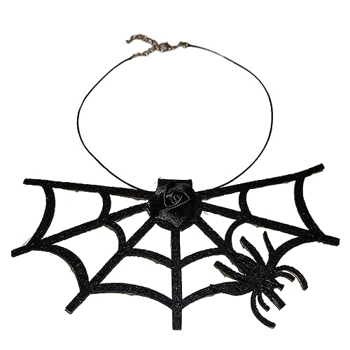 Tkidplw Modische Spinnennetz-Spinnenanhänger, Schlüsselbeinkette, Temperament, einfacher kalter Wind, verstellbares Stoffseil-Halskette, Diamanten, Schlüsselbein, verstellbares Schlüsselbein von Tkidplw