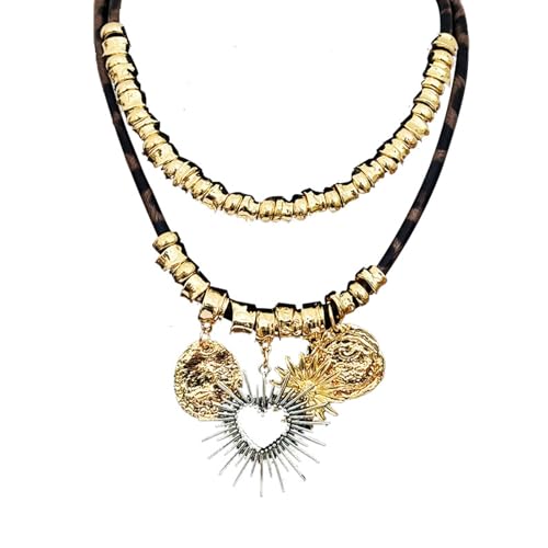 Tkidplw Stapelbare Halskette mit hohlem Herz-Anhänger aus stabiler Legierung für vielseitige Schmuck-Styling-Herz-Anhänger Tkidplw Stapelbare Halskette mit hohlem Herz-Anhänger aus stabiler Legierung für vielseitige Schmuck-Styling-Herz-Anhänger von Tkidplw