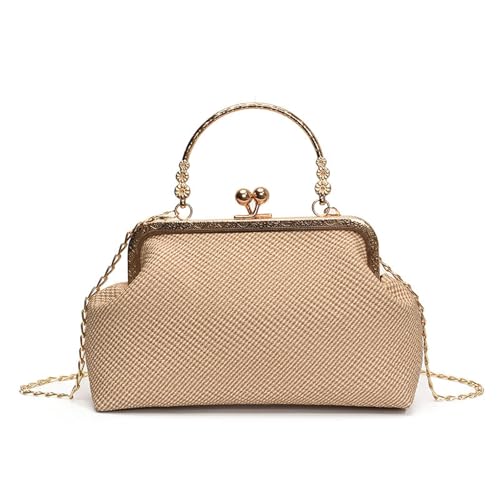 Tkidplw Stilvoller Verschluss Damen Umhängetasche Leicht PU Leder Geräumiges Fach Verstellbarer Riemen Mehrzweck Elegante Umhängetasche, khaki, One Size von Tkidplw