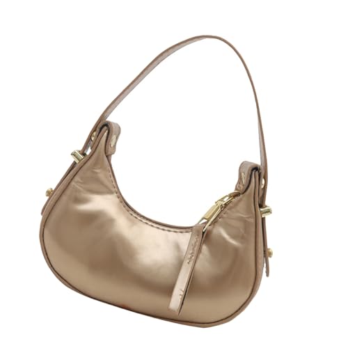 Tkidplw Tragbare Miniatur-Handtasche mit Tragegriff oben, ergonomisch, modisch, für den täglichen Gebrauch, niedliches PU-Leder mit Tragegriff oben, gold, One Size von Tkidplw