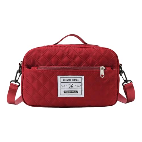 Tkidplw Umhängetaschen für Damen, Schulterhandtaschen für die tägliche Arbeit, modische Tasche mit Tragegriff oben, mit abnehmbaren Trägern, Tragegriff oben für Damen, rot, One Size von Tkidplw