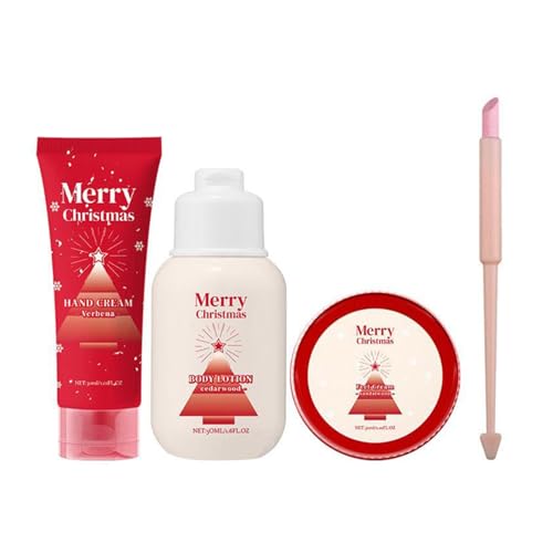 Tktouci Weihnachtliche Hautpflege Set - 110ml Natürliche Feuchtigkeitspflege Körperpflege Set - Fußcreme Für Familie Oma Jugendliche Männer Frauen Kollegen Freunde Mama Freundin von Tktouci