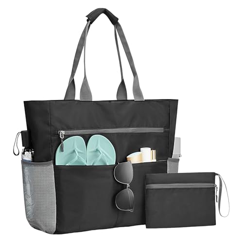 Tktouci tasche Für Damen | Sanddichte Handtasche Mit Münzfach,Wasserdichte Outdoor Falttasche Mit Reißverschluss Für Reisen Camping Urlaub Picknick Beruf Pendeln Wandern von Tktouci