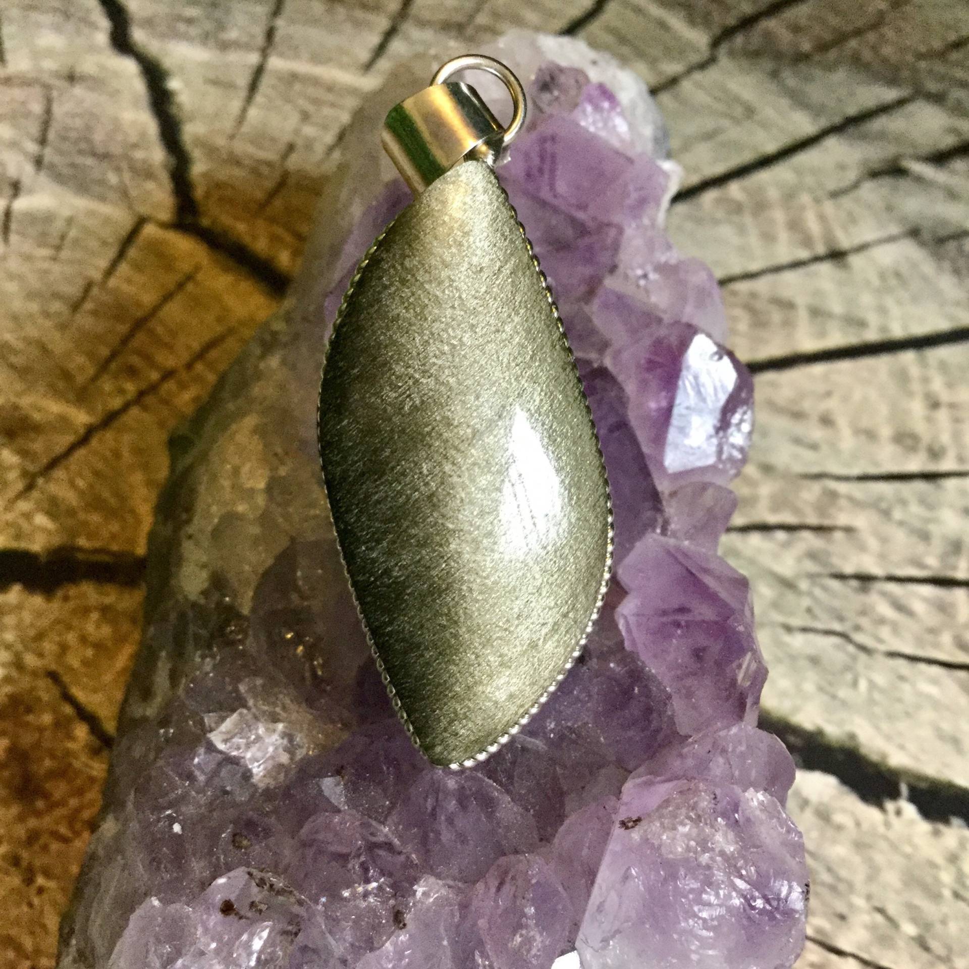 Goldener Obsidianblatt-Anhänger, Mittlerer Anhänger von TlacaelelMX
