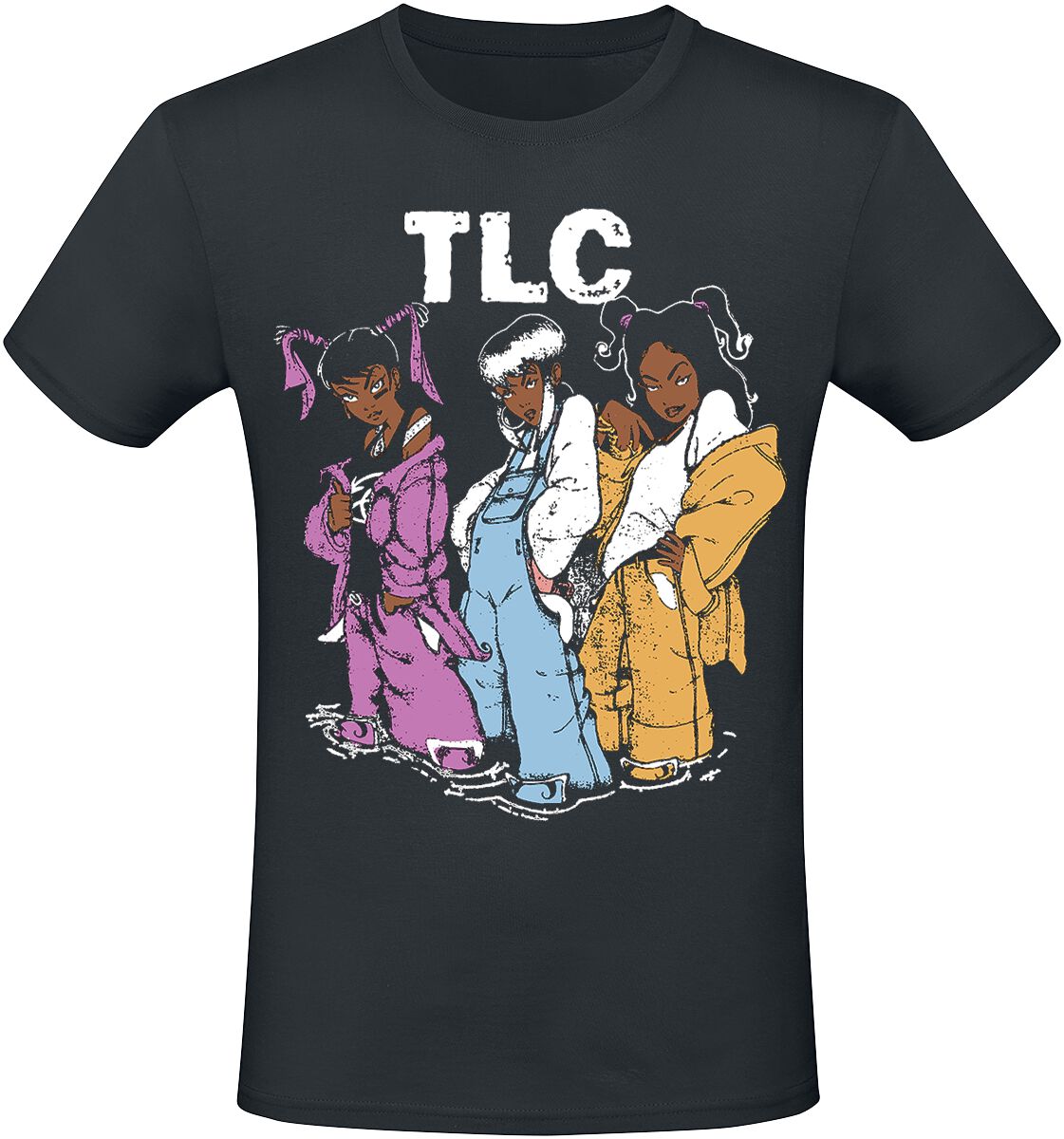 TLC T-Shirt - Cartoons - S bis 3XL - für Männer - Größe L - schwarz  - Lizenziertes Merchandise! von Tlc