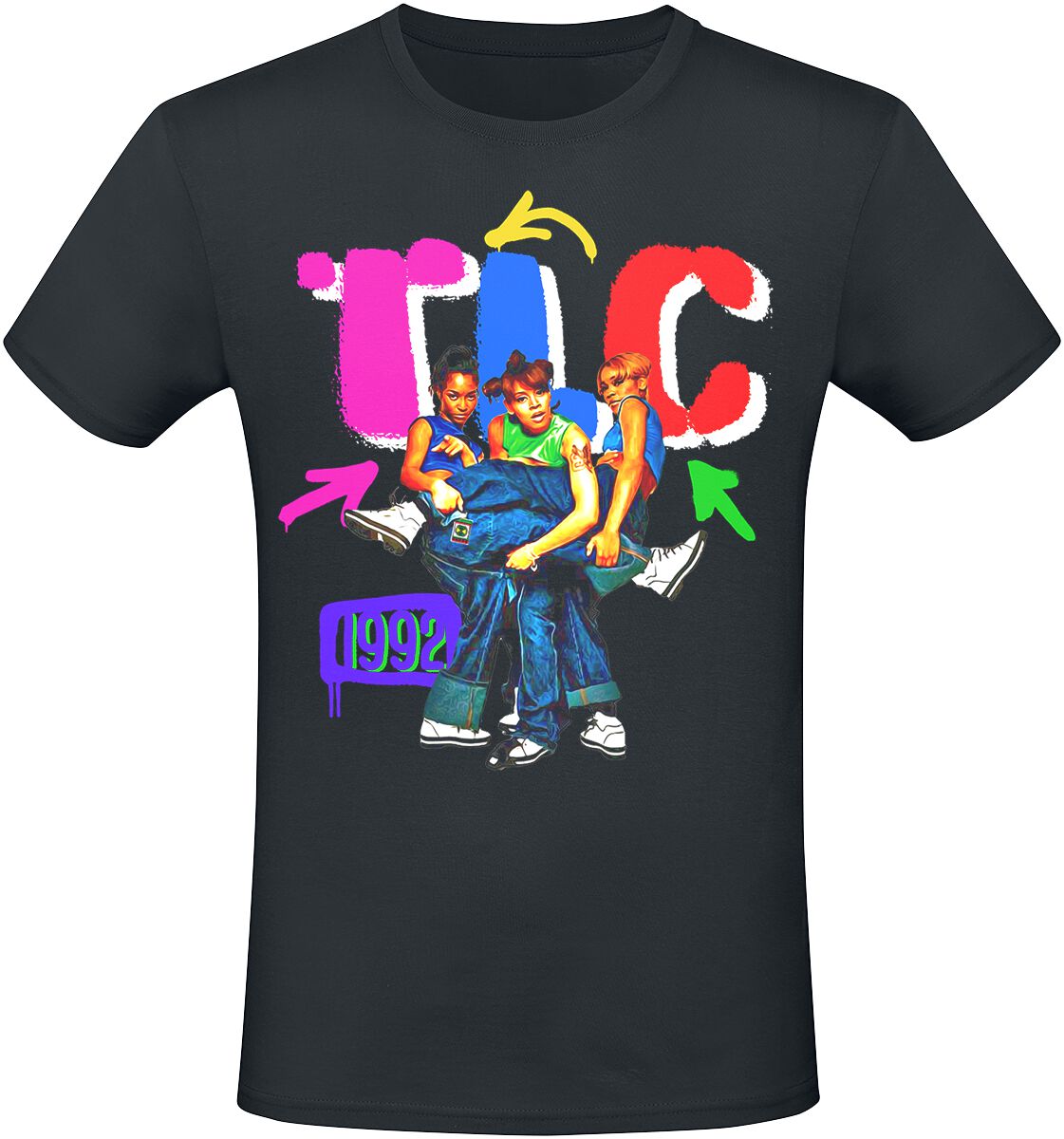 TLC T-Shirt - Collage - S bis 3XL - für Männer - Größe L - schwarz  - Lizenziertes Merchandise! von Tlc