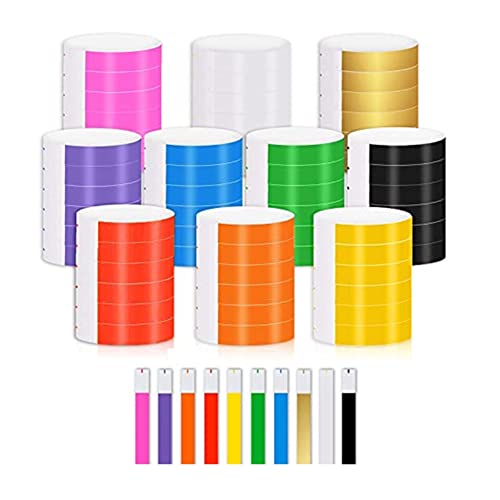 Tlily 1000 Stück Papier-Armbänder, wasserdicht, Armbänder für Veranstaltungen, geeignet für Partys, Armbänder (10 Farben) von Tlily