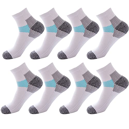 Tlynsnil Kompressionsstrümpfe für Damen und Herren 8 Paar, Kompressionssocken, Sportsocken, Plantarfasziitis, Fußgewölbeunterstützung,Laufen, Fitnessstudio, Anti-Müdigkeit von Tlynsnil