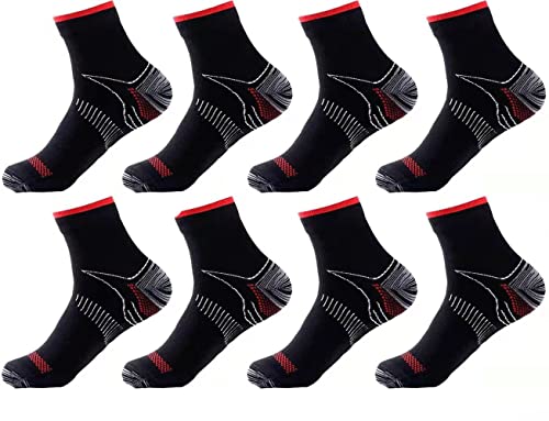 Tlynsnil Kompressionsstrümpfe für Damen und Herren 8 Paar, Kompressionssocken, Sportsocken, Plantarfasziitis, Fußgewölbeunterstützung,Laufen, Fitnessstudio, Anti-Müdigkeit von Tlynsnil