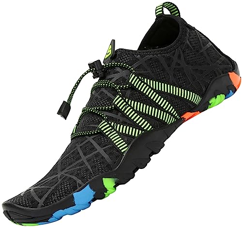 Kinder Badeschuhe Damen Wasserschuhe Junge Schwimmschuhe Sommer Barfußschuhe Aquaschuhe Strandschuhe Frauen,Stil 2:Schwarz 36 EU von SAGUARO