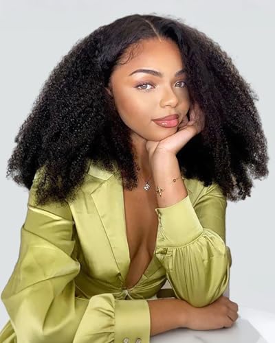 13x6 HD Lace Front Perücke Afro Kinky Curly Echthaar 22 Zoll 180% Dichte Swiss Lace Afro Locken Echthaar Perücke für Schwarze Frauen Vorgezupfte Haaransatz mit Babyhaaren Naturfarbe von Tmbitto