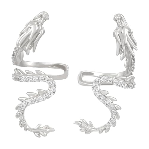 1 Paar Dragon Ohrmanschette Bequeme Kristall Drache Ohrmanschette Wickel Crawler Ohrringe Accessoire Stylish Clip von Tmboryuu