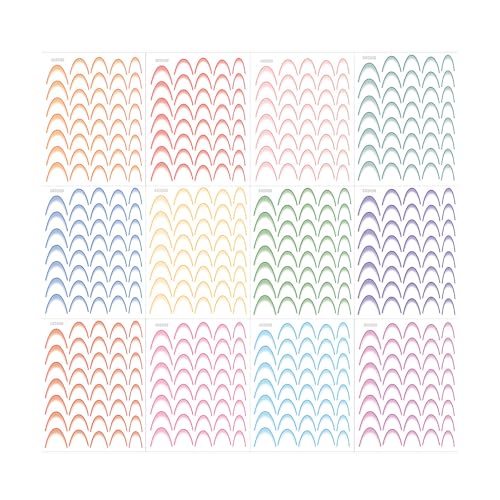 12 Blatt French Tip Nails Art Aufkleber Farbverlaufslinien Nagelaufkleber French Line Nails Aufkleber Nagelkunst Dekoration von Tmboryuu