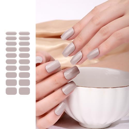 20pcs Klebstoff Vollverpackung Gelnägelkunst Aufkleber Wasserdichte Wrap Halbhärtung Polnische Streifen Abziehbilder Halbhärtetes Gelnagel Wraps von Tmboryuu