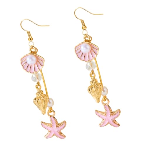 Elegante Conch Shell Hangle Ohrringe Für Frauen Tragbar Bequemer Legierungsschmuck Mit Metallic Finish Beach Accessoires Handgefertigt Böhmenschämische Schalen Ohrringe von Tmboryuu