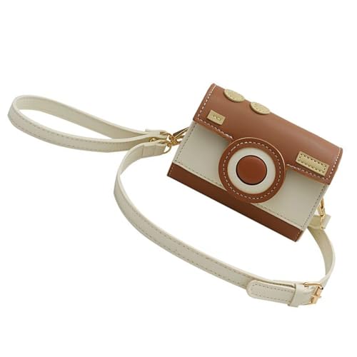 Frauen Kamera Form Messengers Bag PU Handtasche Geldbörse Fashion Crossbody Kontrastierende Farben Schulter Telefon Frauen PU Leder Schulter Kamera Form Crossbody Trend Messenger von Tmboryuu
