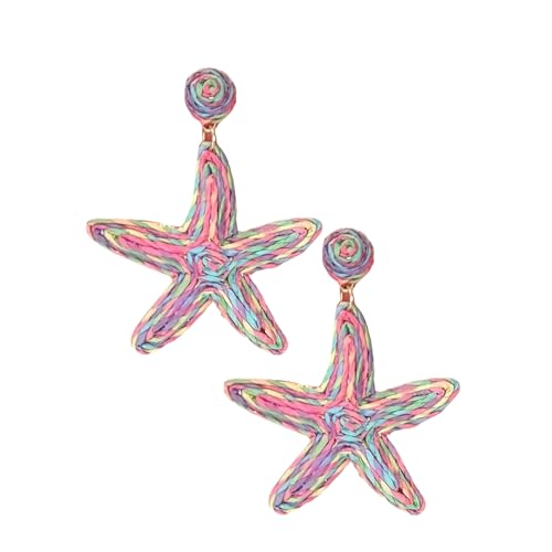 Geometrische Ohrringe Strand Styles Drop Ohrringe Bequeme Kleidung Für Trendige Modeliebhaber Verwenden Raffia von Tmboryuu