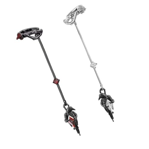 Kantige Tierohrmanschette Für Frauen Männer Handgefertigtes Clip An Ohrringen Gothic Styles Legierung Accessoire Mit Blumenverzierung Schwarzer Tierohrschmuck Mit Rosenakzent von Tmboryuu