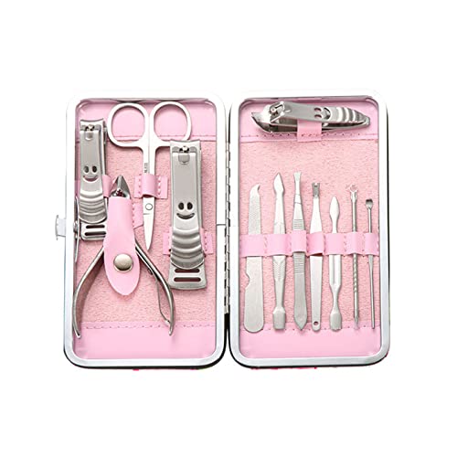 Manicure Set Professionelle Nagel Clippers Kit Pedicure Care Tools Edelstahl Pflege Kit 12PCs Für Reisen Oder Zuhause Unisex Haarpfeiler Mit Pinzetten Geschenkset Mit Tasche Für Männer Frauen von Tmboryuu