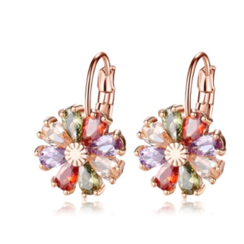 Multicolor Edelsteine ​​Ohrringe Anspruchsvolles Leichtes Design Für Empfindliche Hauttägliche Verschleiß Sparkly Schmuckallergie Sicherer Ohrringe Für Empfindliche Haut von Tmboryuu