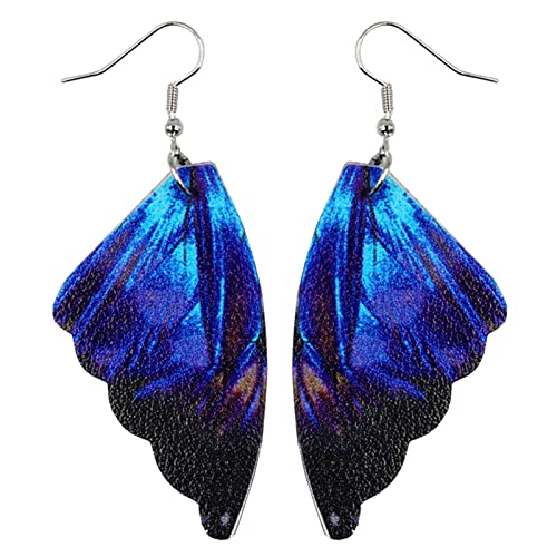 Partyohrringe Anhänger Ledermaterial Schmetterling Flügel Form Drop Party Schmuck Geschenk Für Frauen Mädchen Schmetterling Flügel Ohrringe Hangle von Tmboryuu