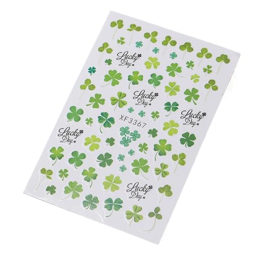Patrick's Day Nails Decals Shamrock Nails Art Sticker Grüne Maniküre Aufkleber Kleber Nagel Aufkleber von Tmboryuu