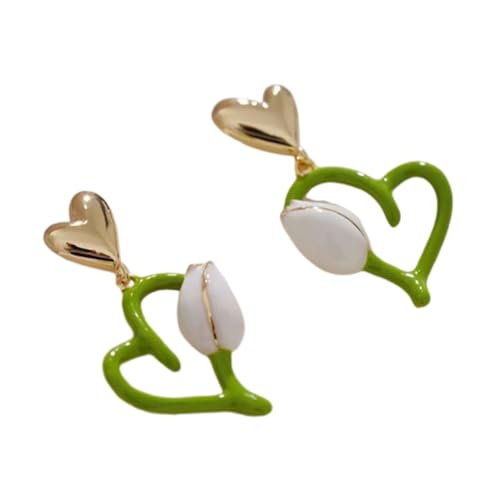 Raffinierte Blumenschstene Ohrringe Mode Ohr Pin Herz Ohrschstene Statement Ohrringe Ohrschmuck Für Frau Und Mädchen von Tmboryuu