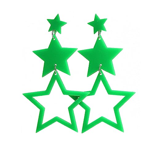 Star Long Quastel Dangle Ohrringe Für Frauen Lucky Hollow Star Anhänger Übertrieben Funkelnde Hochzeitsdekoration Geometrische Ohrringe von Tmboryuu