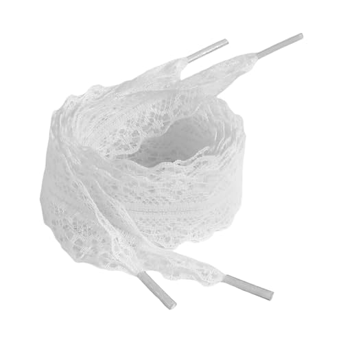 Tmboryuu 1 Paar Stilvolle Spitzenschnupfen Für Frauen Und Mädchen Freizeitschuhe Sneaker 3 Cm Breit Flach Design Feste Farbspitzen Schuhlohn Flacher Schnürsenkel Für Turnschuhe von Tmboryuu