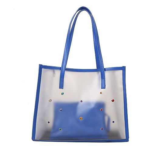 Tmboryuu 2pcs/Set Transparente PVC Umhängetasche Für Frauenhandtasche Strandpendeln Und Einkaufsdaten Klare Reisetaschen von Tmboryuu
