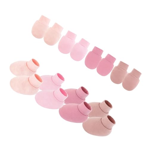 Tmboryuu 4 Set Weiche Baumwollneubornbabys Und Socken Pack Anti Scratch Handschuhe Für Säuglingshand Und Fußschutz Neugeborene Baumwoll Handfuß Schutzverschleiß von Tmboryuu