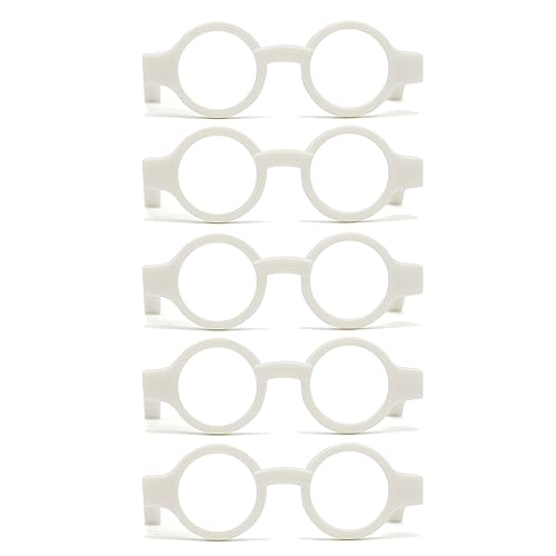 Tmboryuu 5xDollhouse Requisiten Schwarze Rahmenbrillen Miniaturen Doll Haus Runde Quadratrahmen Ohne Objektive Ornament Keine Linsen Gläser Ornament von Tmboryuu